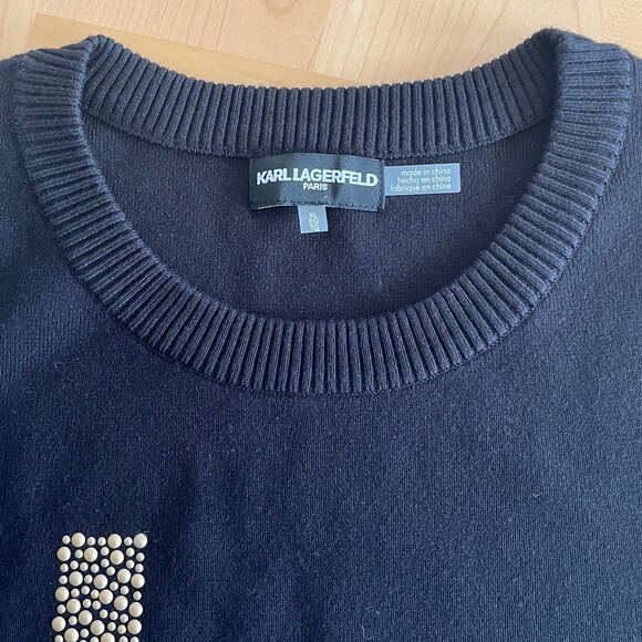 KARL LAGERFELD Paris Women's Sweater XL Blk L3ZSS770 - Picture 3 of 5